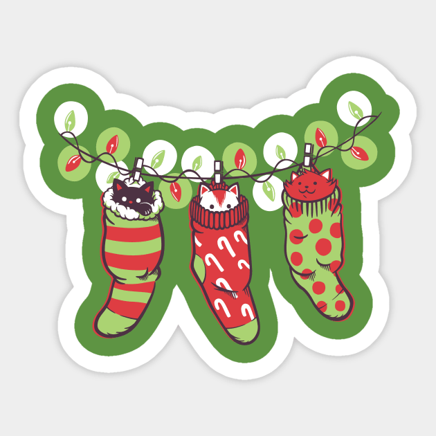 Jingle Meow Ugly Sweater by Tobe Fonseca Sticker by Tobe_Fonseca